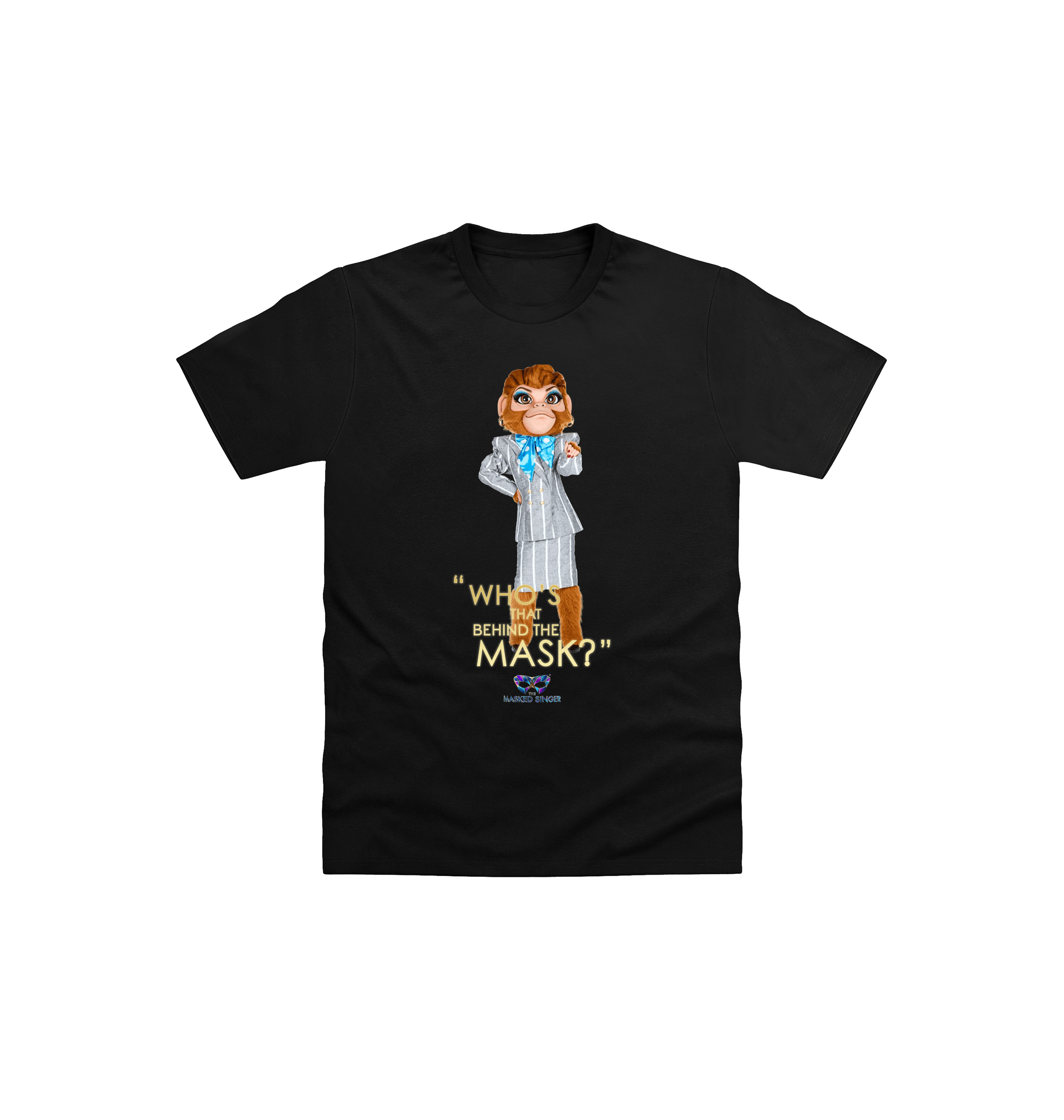 Black Printed Kids T-Shirt Front